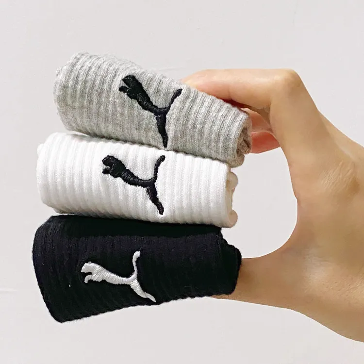 RSRDDY5双装纯棉袜白色中筒吸汗透气防臭男女生秋冬运动中长筒袜