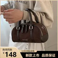 韩系手提包包女式2025新款秋冬复古时尚枕头包小众百搭通勤斜挎包