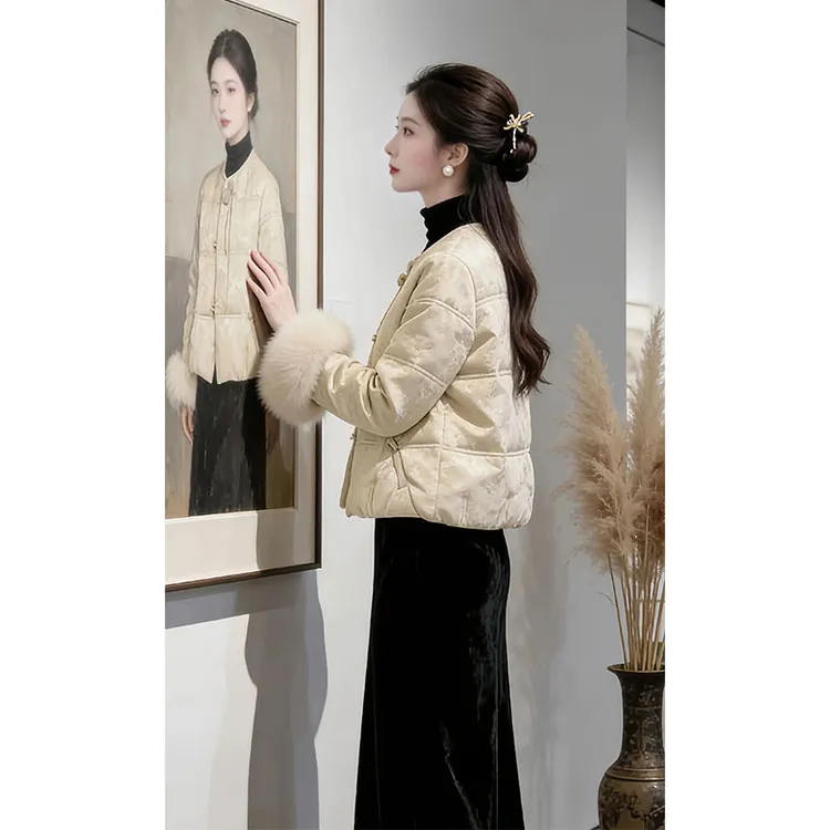 兹伊翰【诗语江南】国风气质盘扣棉服2025冬季新款新中式高级感棉衣