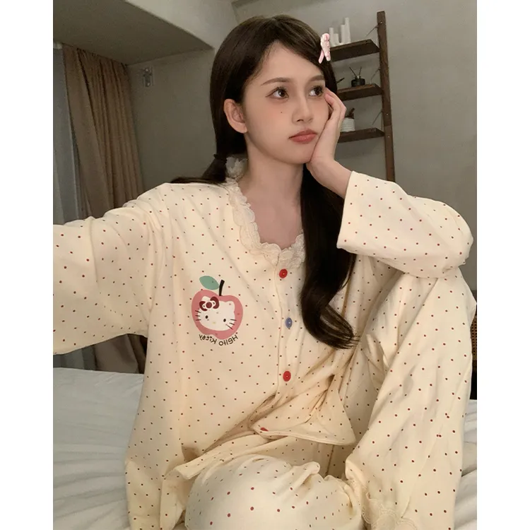 女大学生睡衣女款爆款2025新款春秋长袖可爱甜美家居服套装可外穿