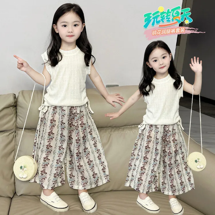 夏季女童套装韩版休闲两件套小女孩夏季防蚊裤套装女童欧若风穿搭