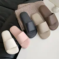 细细条 韩版时尚复古皮纹一字拖情侣夏季室内防滑舒适浴室凉拖鞋