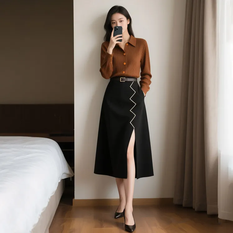 春秋季新款女装时尚穿搭法式复古两件套装半身裙子通勤优雅气质ol