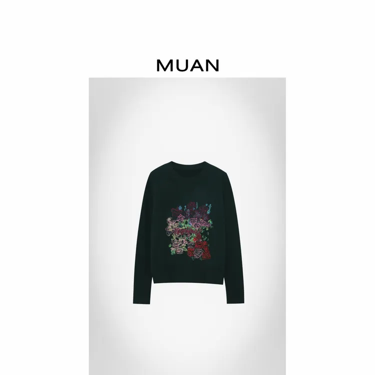 木岸MUAN：《艺术花园毛衣》定制100羊毛318克高级毛衣女CQ-DG3-148