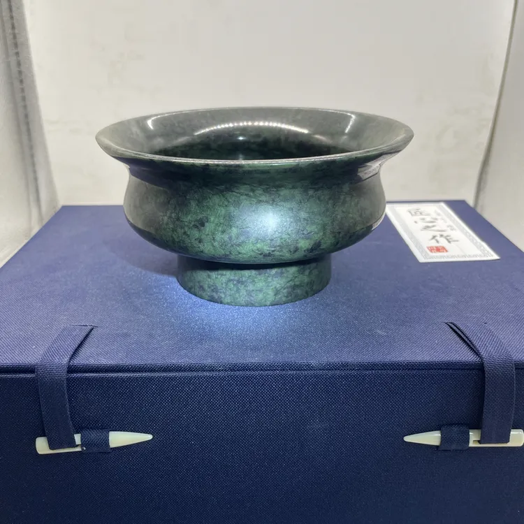 藏玉药王石藏族风传统大容量藏碗大碗天然玉石雕刻茶碗茶杯纯手工