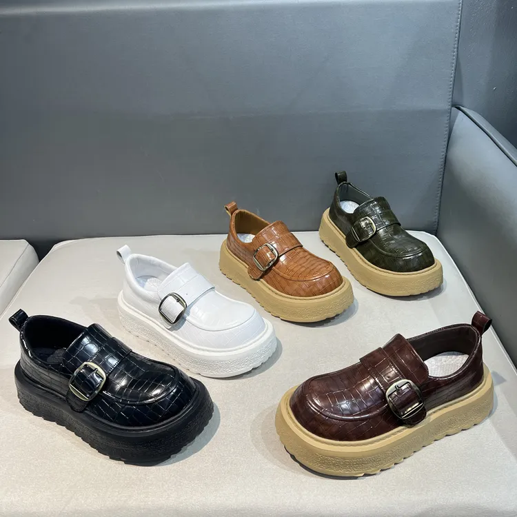 鳄鱼纹皮厚底鞋时尚运动百搭软底软底舒适男士潮流休闲鞋一脚蹬