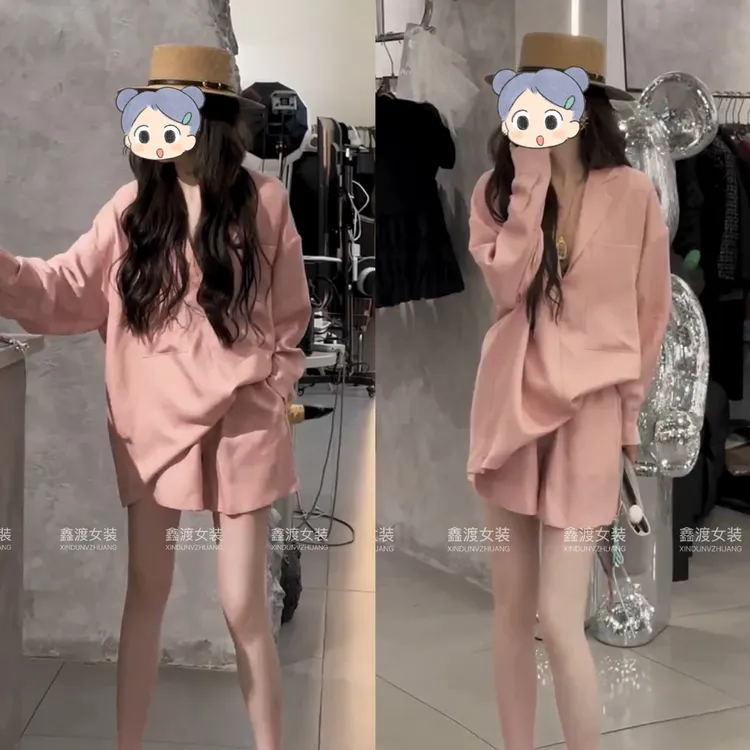 2025春夏新款时尚显瘦气质女士网红洋气两件套百搭款D6864