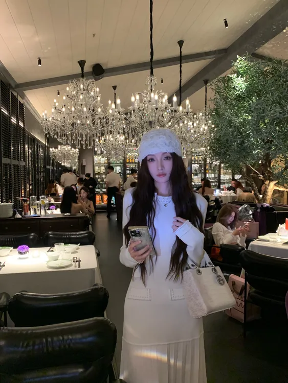 KUN【都柏林】重工织物 低调奢华感手工钉珠小香开衫连衣裙套装女