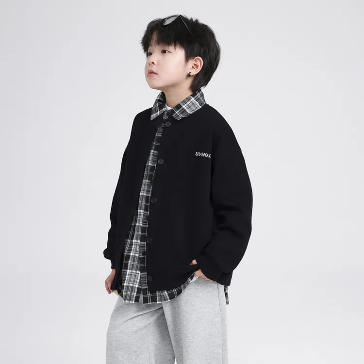 男童春秋酷帅开衫外套2025新款中大儿童装男孩早秋季棒球服上衣潮