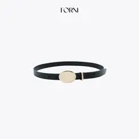 FORNI Clean fit 100头层牛皮金属扣头细腰带