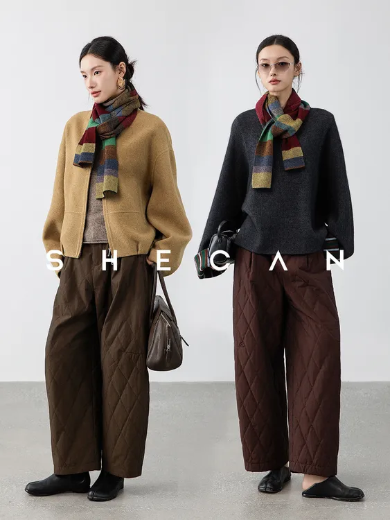 【彩虹方糖】高定撞色条纹女秋冬季休闲百搭保暖护颈两用彩虹围巾