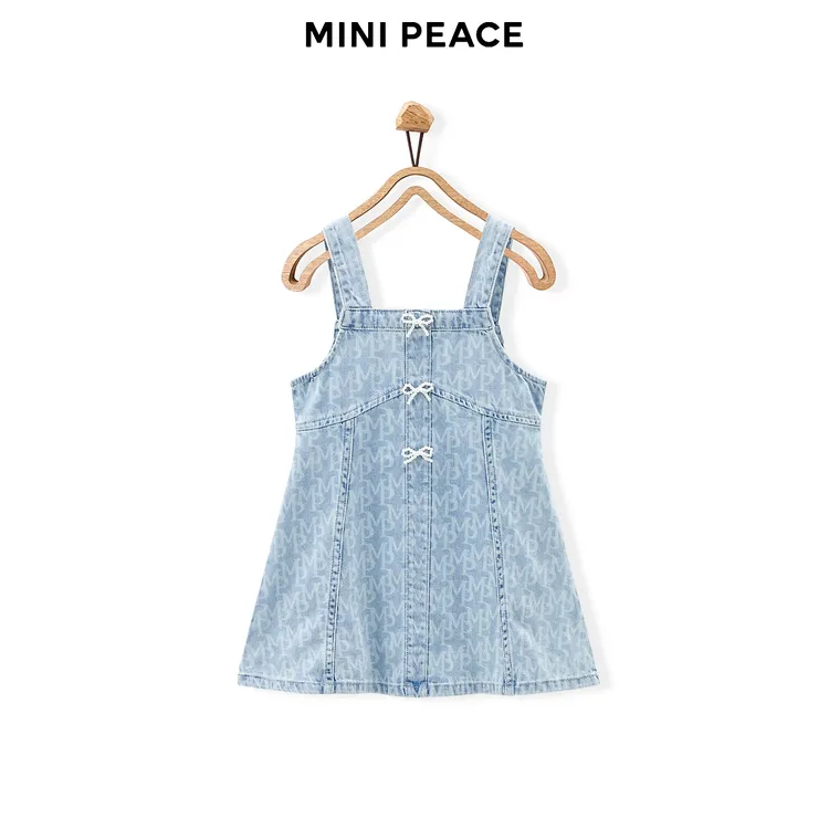 【专柜同款时尚系列】MINIPEACE太平鸟童装女童牛仔连衣裙背带裙