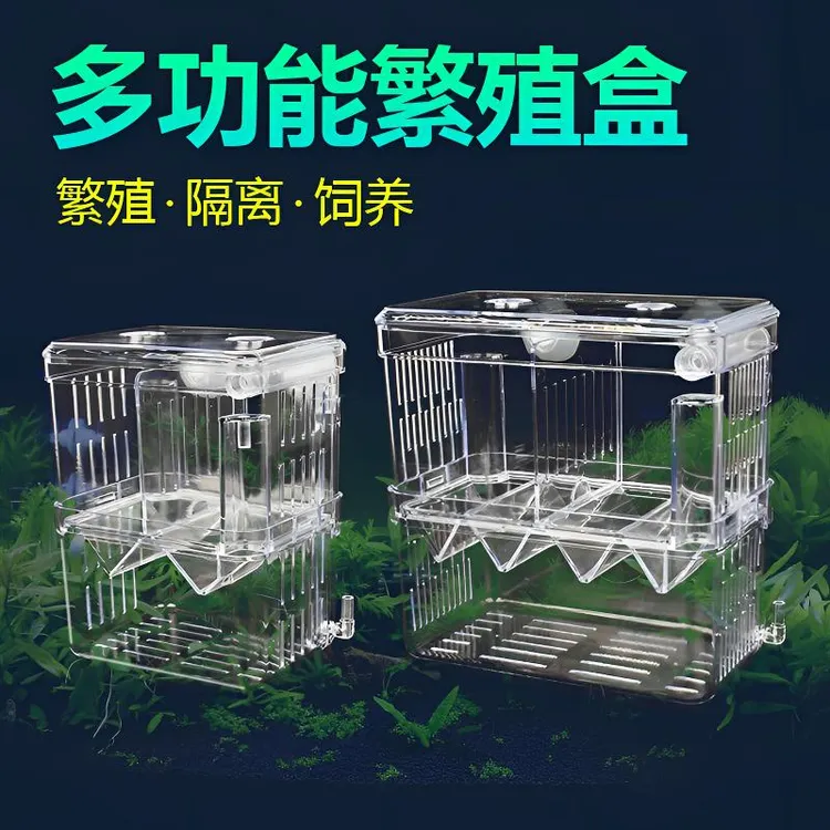 鱼缸隔离盒孔雀鱼繁殖盒气动小鱼孵化盒大小号幼鱼孵化器产卵房