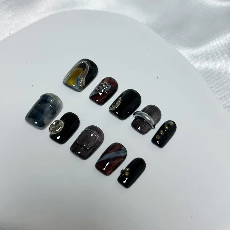 |木与指作|小众手绘穿戴甲手工穿戴甲