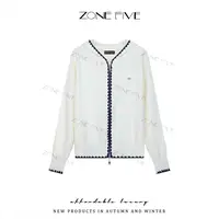 【zonefive】秋季新款韩版时尚简约连帽针织上衣宽松双头拉链Q1329