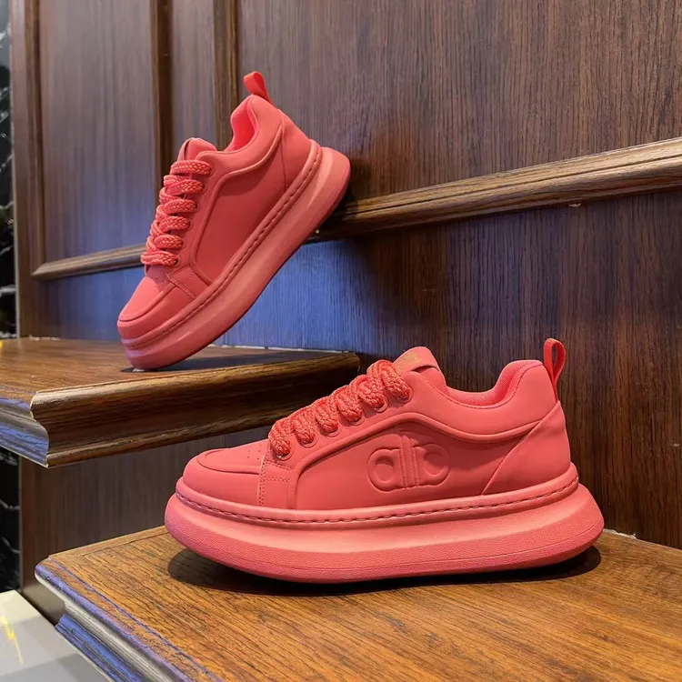 男鞋纯色时尚厚底百搭增高休闲鞋低帮潮流韩版网红小众男士潮鞋