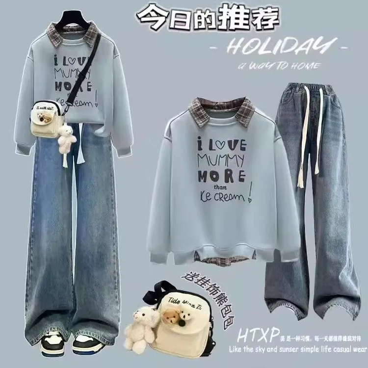 女童卫衣春秋装洋气中大童学院风POLO衫儿童上衣小女孩假两件衣服