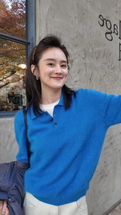 【ZHUANG -Z】（暖色）冬翻领polo厚款圆领纯色羊绒羊毛拉毛针织衫