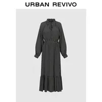 【HOT】UR2025秋季新款女装花朵图案荷叶边连衣裙UWH750126