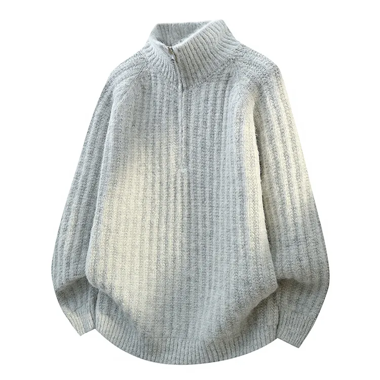 初中高中学生秋冬季保暖半拉链针织毛衣大童男孩打底衫青少年线衣