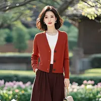 短款针织开衫女秋新款小个子时尚减龄毛衣