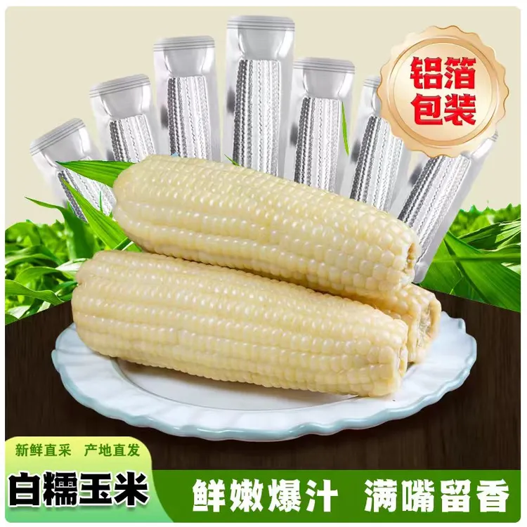 【试吃5根】2025年东北头茬白糯玉米10根软糯香甜