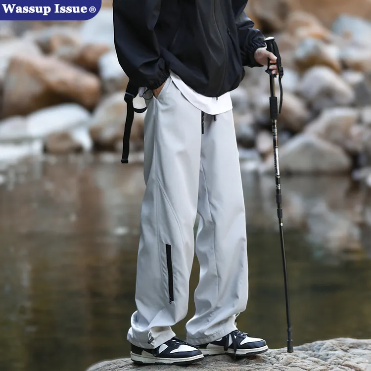 WASSUP ISSUE机能工装冲锋裤男款春秋薄款休闲宽松直筒裤登山裤女