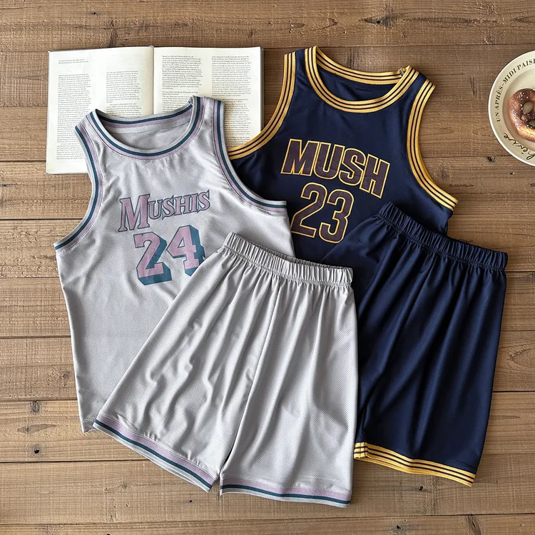 【MUSHISLE】阿又夏季童装儿童男童中大童时尚潮流篮球服套装85097X
