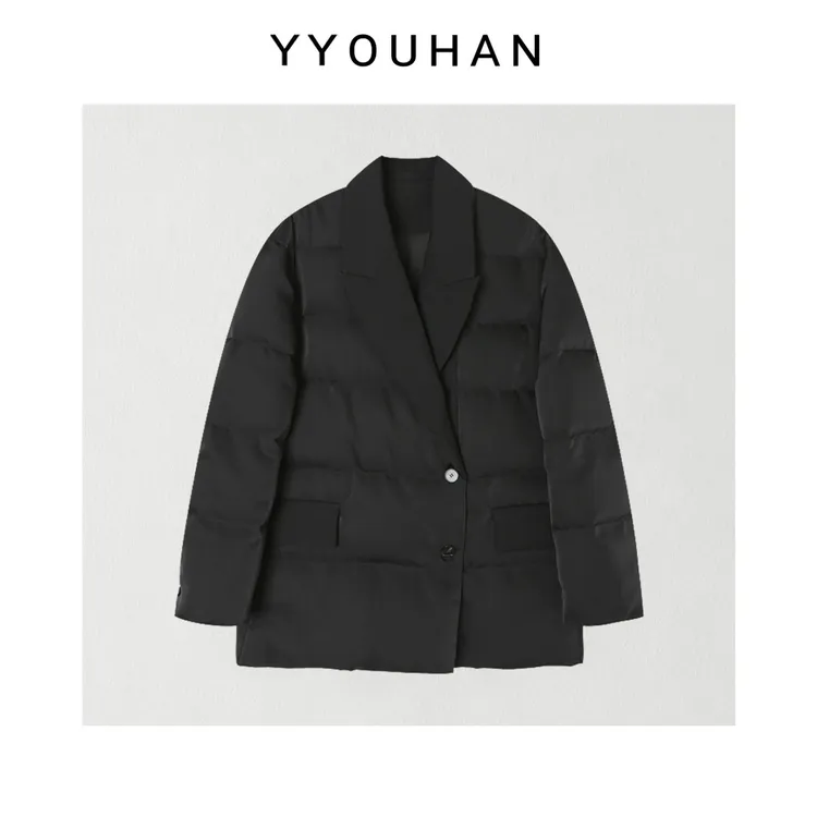 月月 2025冬季新款小众设计年货定制西装羽绒外套上衣 2512C8988