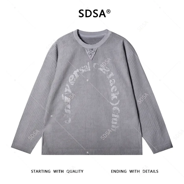 SDSA男士秋冬新款痞帅男装潮牌渐变印花字母圆领卫衣百搭时尚上衣