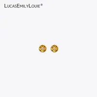 925银合成锆石耳饰 LUCASEMILYLOUIE 复古十字花圆形耳钉240084