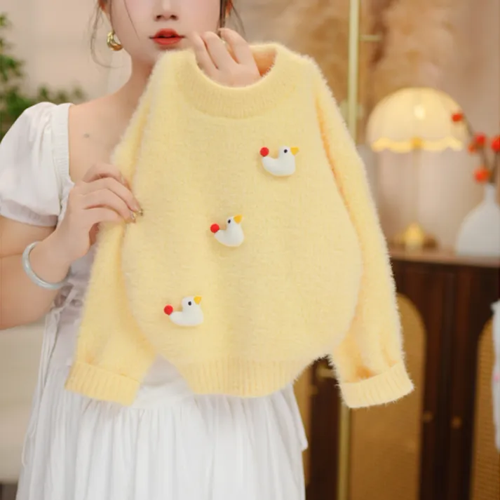 女童洋气儿童新款毛衣秋冬加厚套头毛衣外套
