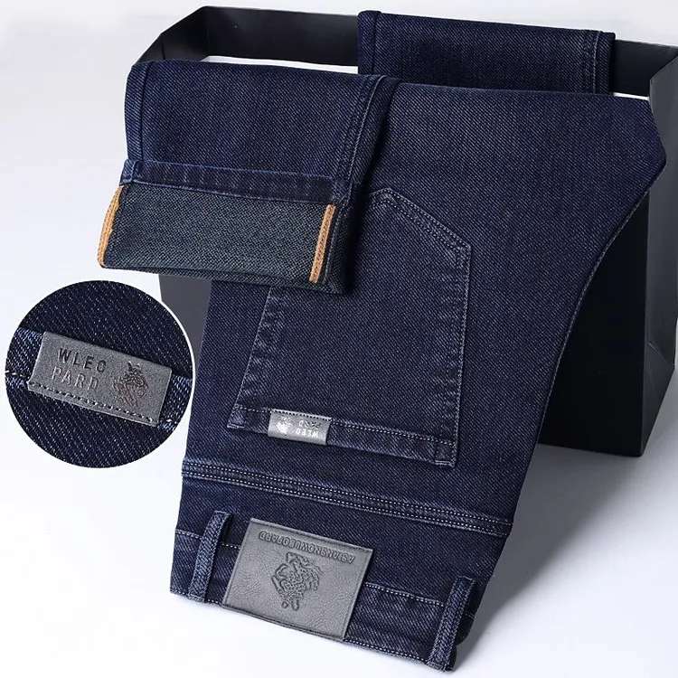 2025秋冬新款男士牛仔裤厚款直筒宽松高腰弹力广州新塘牛仔裤男款