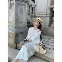 【Yinkoo】夏季慵懒针织薄款清凉防嗮休闲短袖上衣