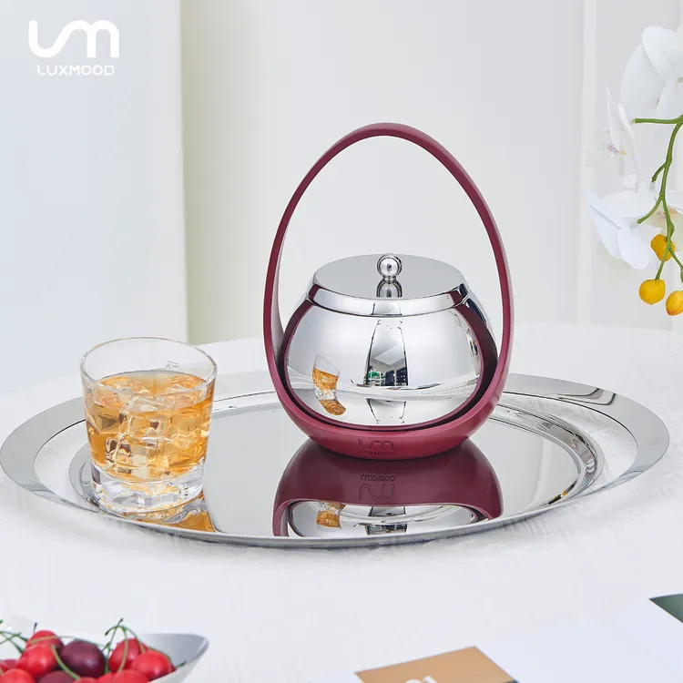 LUXMOOD勒慕轻奢冰桶家用冰块存放桶不锈钢带提手创意冰镇冰块桶