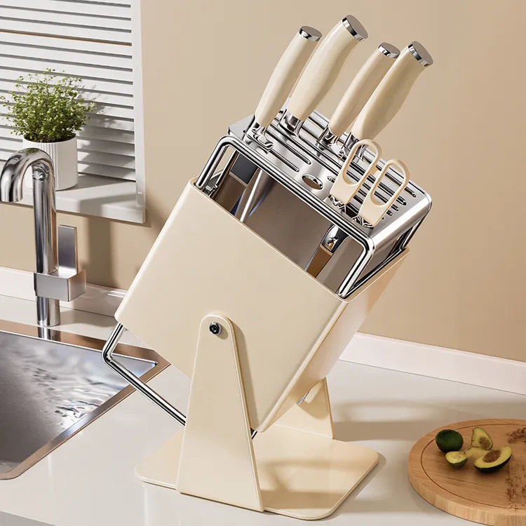 刀架置物架2025新款厨房不锈钢菜板刀具筷子多功能台面一体收纳架
