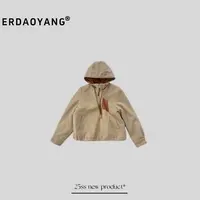 ERDAOYANG "半甜华尔兹" 秋冬定制撞色皮标连帽外套WTC110