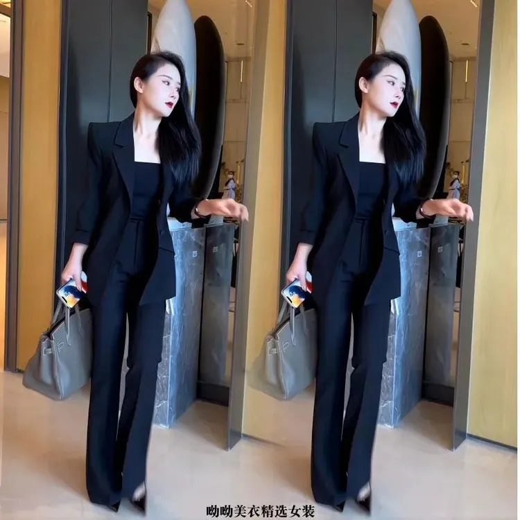 西装套装小西服暴款轻奢网红职装西服员工装显瘦春款女式高级感女
