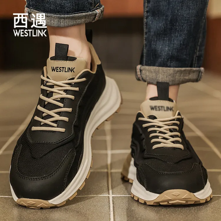 Westlink/西遇时尚休闲老爹鞋男士百搭厚底防滑男鞋运动鞋男款