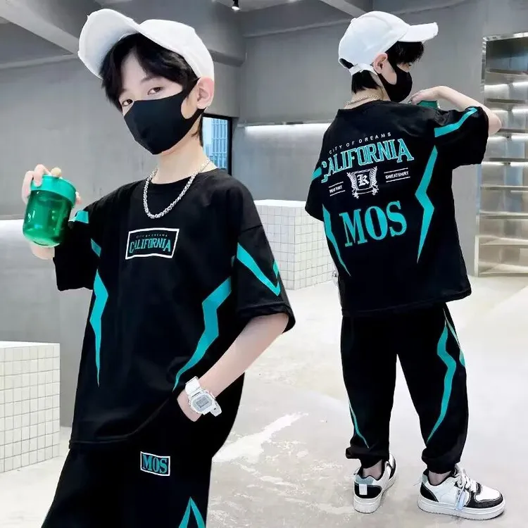 童装男童夏装套装2025新款儿童小男孩衣服夏天韩版短袖两件套帅D