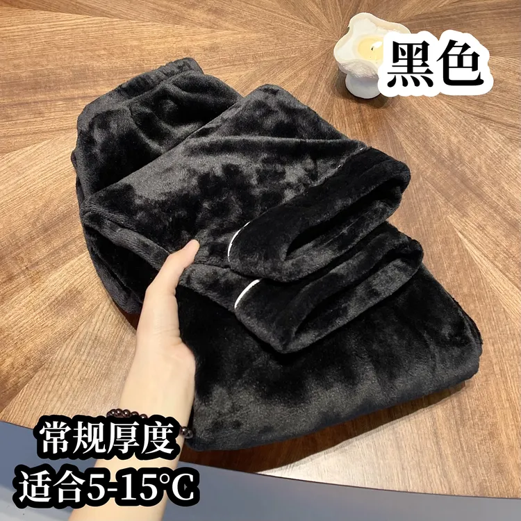 秋冬款法兰绒男女睡裤加绒加厚宽松休闲保暖长裤可外穿珊瑚绒睡裤