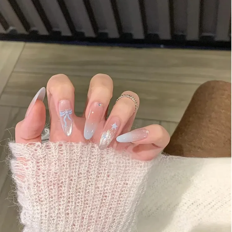 梵指物语流沙星蝶纯手工穿戴甲高颜值网红指甲片纯纯手工甲穿戴式