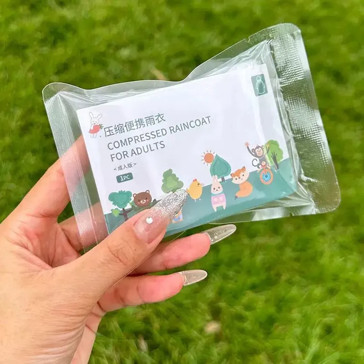 【加厚升级】压缩卡片一次性加厚雨衣成人儿童户外漂流骑行旅游