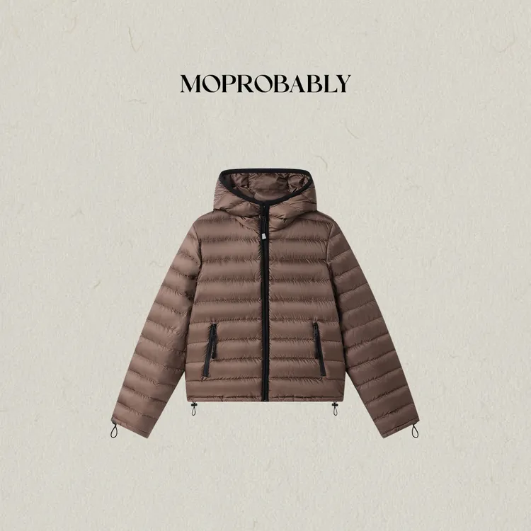 Moprobably李予诺「刚需鹅」简约百搭鹅绒保暖连帽羽绒服L5468106