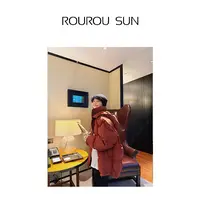 21611早秋款女装韩版简约纯色连帽棉服外套设计感宽松百搭面包服