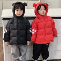 儿童秋冬连帽绒羽服小童轻便可爱卡通加厚外套男女宝宝冬季保暖衣