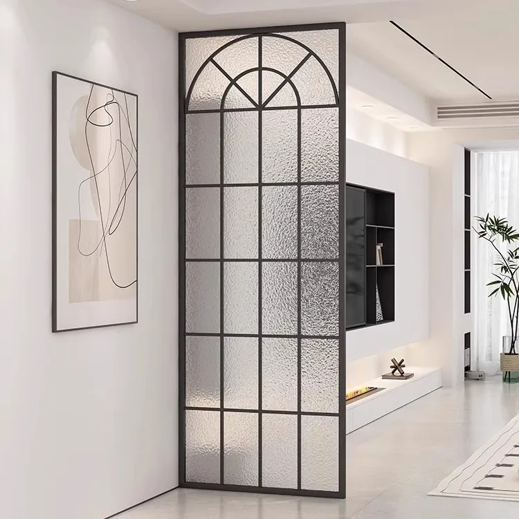 客厅屏风铁艺装饰简约钢化长虹水立方水屏风隔断2025新款