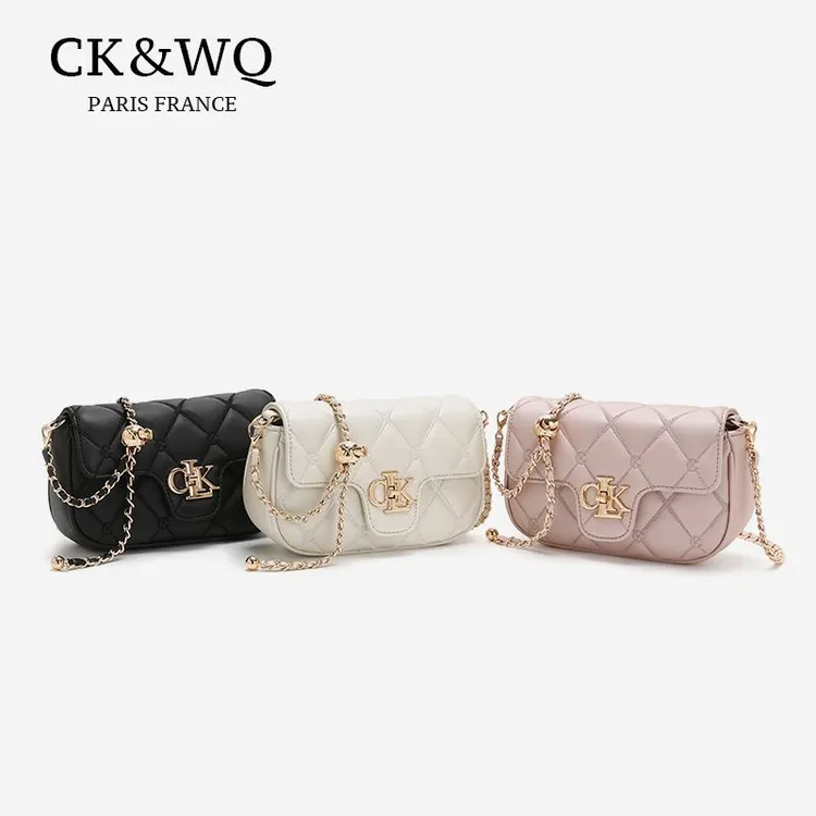 【当日发】CK&WQ/2025秋冬上新 小香风时尚优雅百搭单肩链条斜挎包