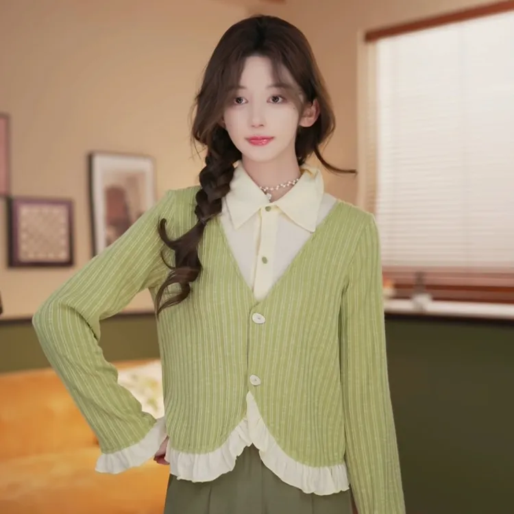 余紫绮【青鸾羽衣】春季假两件长袖百搭上衣ZF1102267