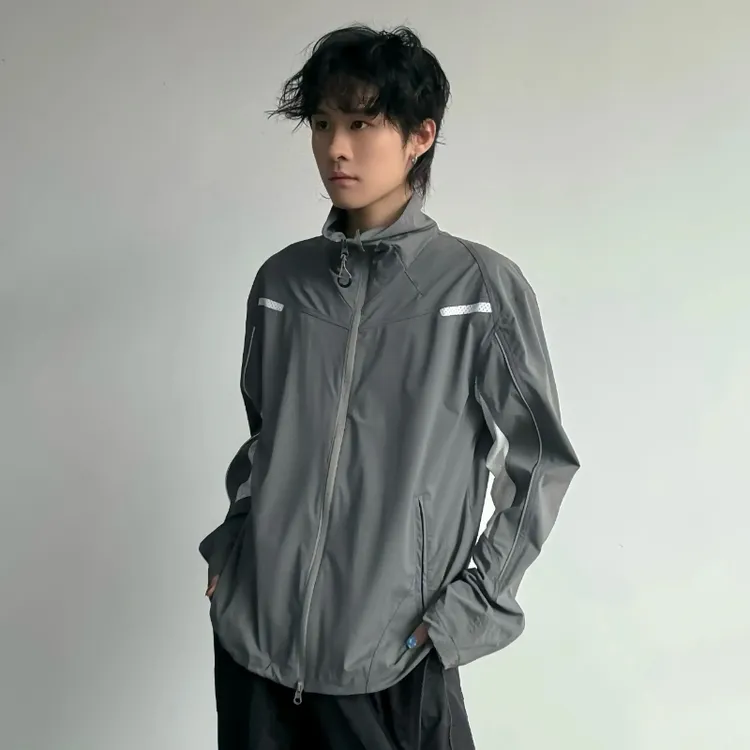 美式速干冰丝凉感防晒衣男夏季薄款高级感冲锋衣户外透气拼接外套